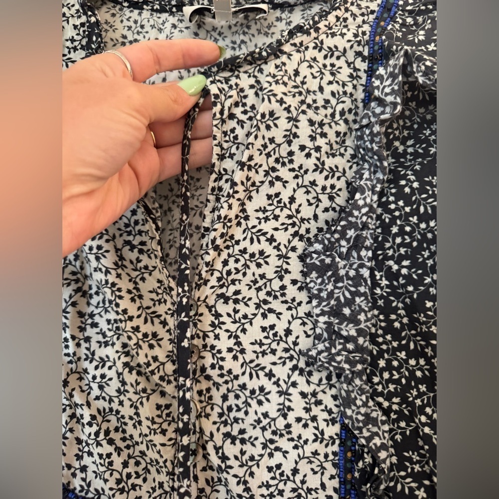 Sea New York Ruffle Rory Blue Beaded Dress - Picture 6 of 8